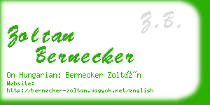 zoltan bernecker business card